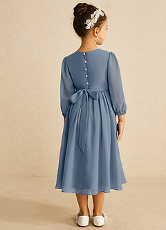 Azazie Lolo Final Sale Twilight A-Line with Sleeves Chiffon Dress image5
