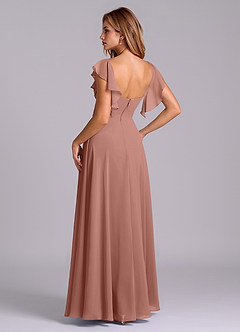 Azazie Leilani Bridesmaid Dresses Cedar Rose A-Line Pleated Chiffon Dress image5
