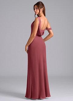 Azazie Madelyn Bridesmaid Dresses Merlot Mermaid Off the Shoulder Chiffon Convertible Dress image6