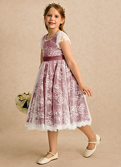Azazie Maisie Flower Girl Klänningar Klänning A-linje i Spets image6