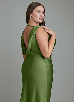 Azazie Kieryn Bridesmaid Dresses Juniper Mermaid Pleated Stretch Satin Dress image13