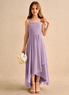 Azazie Twilight Dance Girls Formal Blumenmädchenkleider A-Linie Plissee Chiffon Kleid Blauregen image5