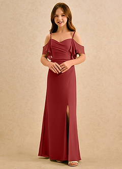 Azazie Pippy Girls Formal Sukienki dla dziewczynek sypiących kwiaty Linia A Dekolt w kształcie serca Szyfon Długość podłogi Sukienka image4