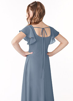 Azazie Bondi Junior Twilight A-Line Bow Chiffon Dress image3