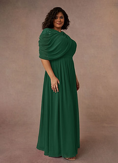 Azazie Olena Mother of the Bride Dresses Dark Green A-Line Sequins Chiffon Dress image8