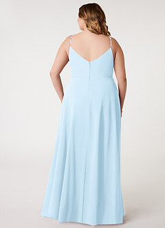 Azazie Daenerys Bridesmaid Dresses Sky Blue A-Line Cowl Chiffon Dress image9