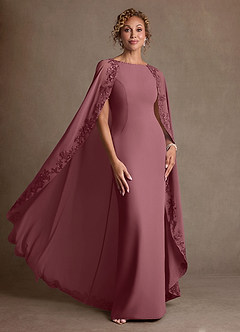 Azazie Artemisia Mother of the Bride Dresses Desert Rose Sheath Lace Chiffon Dress image5
