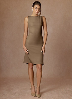 front Charlotte Truffle Refined Weave Jacket and Dress Suit Set