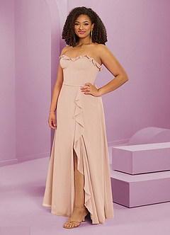Barbie ♥ Azazie Bridesmaid Dresses English Rose A-Line Sweetheart Neckline Chiffon Dress image11