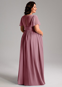 Azazie Verna Maternity Bridesmaid Dresses A-Line V-Neck Ruched Chiffon Floor-Length Dress image8
