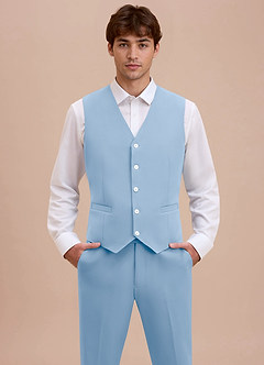 Ethan Sky Blue Refined Weave Suit Vest