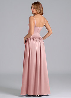 Azazie Kirby Final Sale Black A-Line Stretch Satin Dress image5