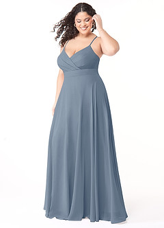 Azazie Avelina Bridesmaid Dresses Twilight A-Line V-Neck Pleated Chiffon Dress image8