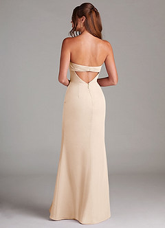 Azazie Leonis Bridesmaid Dresses White Alabaster Sheath Strapless Chiffon Convertible Dress image5