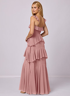 Barbie ♥ Azazie Jurken voor bruidsmeisjes Jurk van Chiffon met A-Lijn Sweetheart Halslijn Stoffige Roos image2