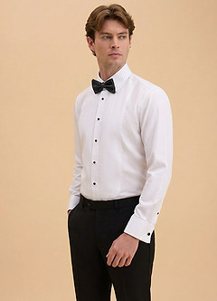 front Samuel White 100% Cotton Marcella Bib Tuxedo Shirt