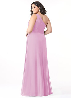 Azazie Dallas Abiti da Damigella Abito A-Line in Chiffon Monospalla Rosa Confetto image7