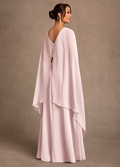 Azazie Liddie Mother of the Bride Dresses Blushing Pink A-Line Pleated Chiffon Dress image3