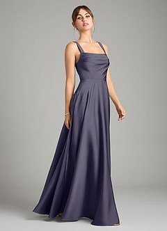 Azazie Shaude Bridesmaid Dresses Stormy A-Line Pleated Stretch Satin Dress image7