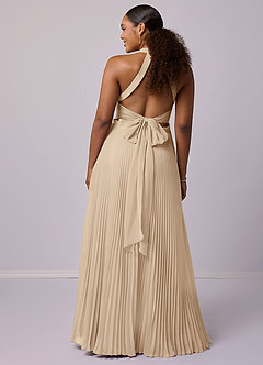 Barbie ♥ Azazie Bridesmaid Dresses Champagne A-Line Pleated Chiffon Dress image8