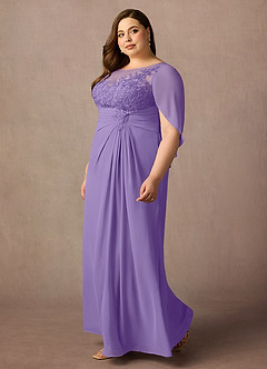 Azazie Hera Mother of the Bride Dresses Tahiti A-Line Lace Capelet Chiffon Dress image8