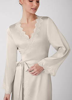 front Luminous Satin Short Robe