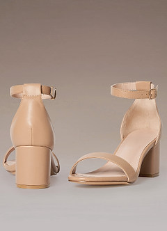 front One-Strap Buckle Block Heel Sandals