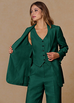 front Belicia Smeraldo Blazer in lino 100%