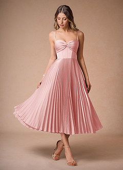 Robe Mi-Longue Rose Brumeux Léna image3