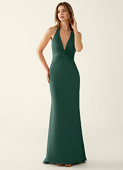 Clio Red Satin V-neck Mermaid Prom Dress image5