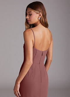 Azazie Saige Bridesmaid Dresses Desert Rose A-Line Off the Shoulder Chiffon Convertible Dress image9