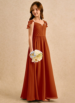 Azazie Meimei Girls Formal Flower Girl Klänningar Klä A-Line i Chiffong Plisserad image4