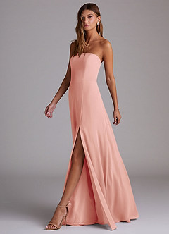 Azazie Wren Bridesmaid Dresses Rosette A-Line Side Slit Chiffon Convertible Dress image4