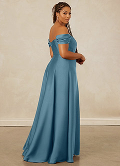 Christian Siriano Bridal for Azazie 1002 Bridesmaid Dresses Bermuda A-Line Off the Shoulder Stretch Satin Convertible Dress image15