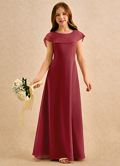 Azazie Kittie Girls Formal Flower Girl Klänningar Klä A-Line i Chiffong image1