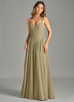 Azazie Evadina Suknie dla druhen Linia A Gorset Szyfon Do ziemi Sukienka image4