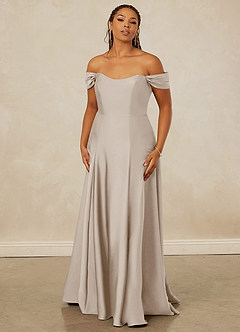 Christian Siriano Bridal for Azazie 1002 Bridesmaid Dresses Frost A-Line Off the Shoulder Stretch Satin Convertible Dress image8