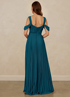 Christian Siriano Bridal for Azazie 1013 Bridesmaid Dresses Ink Blue A-Line Off the Shoulder Chiffon Dress image3