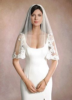 front Charity Lace Elbow Veil