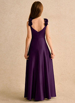 Azazie Rosita Girls Formal Robe Demoiselle D'honneur Fillette Robe Trapèze en Satin extensible Plissée Grain De Raisin image5
