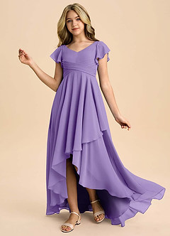Azazie Caria Junior Tahiti A-Line Pleated Chiffon Dress image1