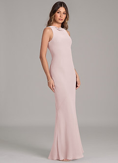 Azazie Allettie Brudtärnklänningar Klänning av Sjöjungfru i Chiffong Rodnande Rosa image5