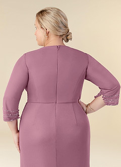 Azazie Rosena Mother of the Bride Dresses Vintage Mauve Sheath Pleated Mesh Dress image12