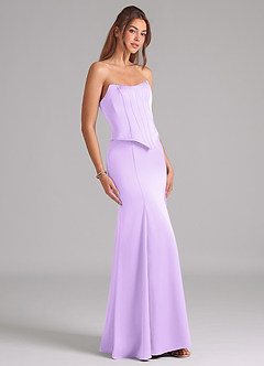Azazie Ximena Bridesmaid Dresses Lilac Mermaid Corset Stretch Satin Convertible Dress image5
