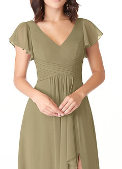 Azazie Omari Bridesmaid Dresses Moss Green A-Line Chiffon Dress image5