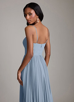 Azazie Akiko 신부 들러리 드레스 A라인 스윗하트 네크라인 쉬폰 바닥 길이 드레스 image6