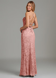 Azazie Ola Bridesmaid Dresses Rosette Mermaid Corset Floral Burnout Dress image2