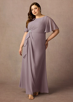 Azazie Rain Abiti per la Madre della Sposa Abito Tubino in Chiffon Perline Dusk image4
