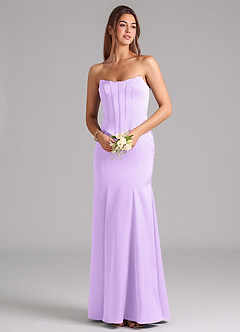 Azazie Ximena Bridesmaid Dresses Lilac Mermaid Corset Stretch Satin Convertible Dress image7