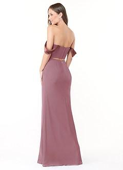 Azazie Lynnie Final Sale Vintage Mauve Mermaid Off the Shoulder Chiffon Convertible Dress image5
